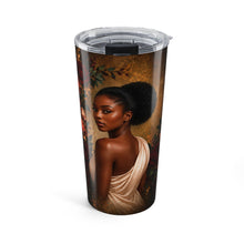 Load image into Gallery viewer, 20oz Black Art Portrait Tumbler — Elegant Romantic Floral Travel Cup