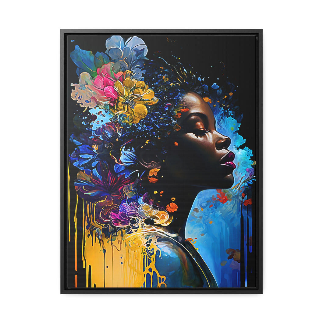 Black Art Gallery Canvas Wrap, Afrocentric Gift, Juneteenth Gift, Vertical Frame