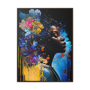 Black Art Gallery Canvas Wrap, Afrocentric Gift, Juneteenth Gift, Vertical Frame