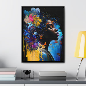 Black Art Gallery Canvas Wrap, Afrocentric Gift, Juneteenth Gift, Vertical Frame