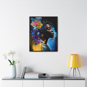 Black Art Gallery Canvas Wrap, Afrocentric Gift, Juneteenth Gift, Vertical Frame