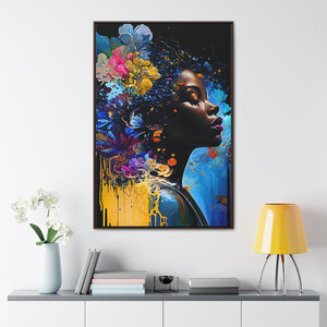 Black Art Gallery Canvas Wrap, Afrocentric Gift, Juneteenth Gift, Vertical Frame