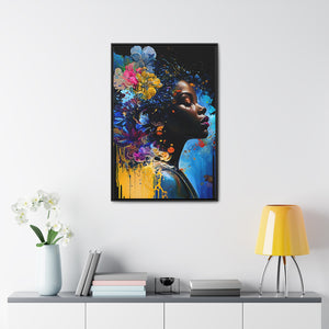 Black Art Gallery Canvas Wrap, Afrocentric Gift, Juneteenth Gift, Vertical Frame