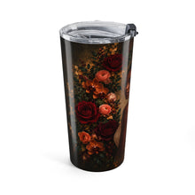 Load image into Gallery viewer, 20oz Black Art Portrait Tumbler — Elegant Romantic Floral Travel Cup