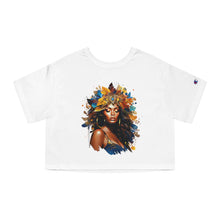 Load image into Gallery viewer, Black Art Cropped T-Shirt Women&#39;s Colorful T-Shirt Floral Tee Graphic T-Shirt