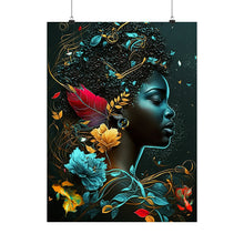 Load image into Gallery viewer, Black Woman Aquatic Vertical Poster Perfect Gift Black Art