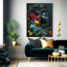 Load image into Gallery viewer, Black Woman Aquatic Vertical Poster Perfect Gift Black Art