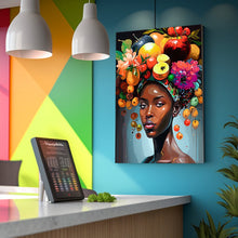 Load image into Gallery viewer, Fruit Woman Gardening Gift Black Art Vertical Poster