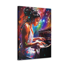 Load image into Gallery viewer, Colorful Pianist Art Canvas Gallery Wrap Abstract Black Art Digital Art