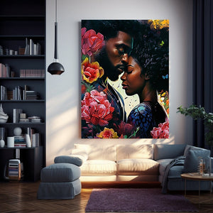 Love and Passion Canvas Art, Affectionate Couple Print, Heartwarming Gift