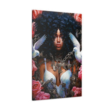 Load image into Gallery viewer, Black Woman Freedom Canvas Gallery Wrap, Afrocentric Gift for Her, Botanical Art