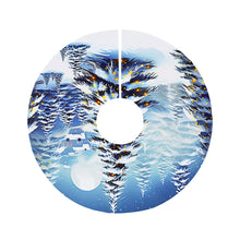 Load image into Gallery viewer, Snowy Tree Skirt, Festive Holiday Decor, Round Tree Skirt