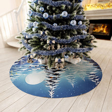 Load image into Gallery viewer, Snowy Tree Skirt, Festive Holiday Decor, Round Tree Skirt