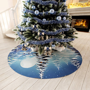Snowy Tree Skirt, Festive Holiday Decor, Round Tree Skirt