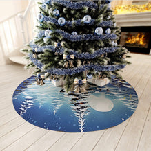 Load image into Gallery viewer, Snowy Tree Skirt, Festive Holiday Decor, Round Tree Skirt