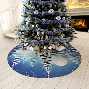 Snowy Tree Skirt, Festive Holiday Decor, Round Tree Skirt