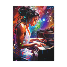 Load image into Gallery viewer, Colorful Pianist Art Canvas Gallery Wrap Abstract Black Art Digital Art