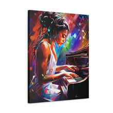 Load image into Gallery viewer, Colorful Pianist Art Canvas Gallery Wrap Abstract Black Art Digital Art