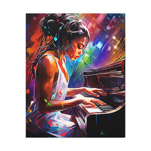 Load image into Gallery viewer, Colorful Pianist Art Canvas Gallery Wrap Abstract Black Art Digital Art