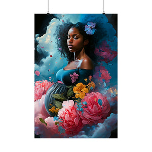 Beautiful Maternity Gift, Baby Shower Gift, Black Art Home Decor, Wall Art