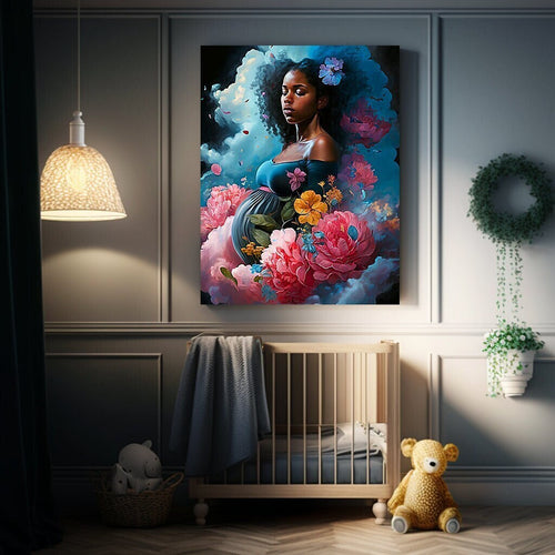 Beautiful Maternity Gift, Baby Shower Gift, Black Art Home Decor, Wall Art