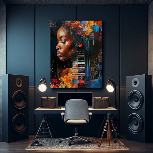 Abstract Piano Art Print - Musical Wall Decor, Piano Keys Poster, Musician Gift, Modern Home Art, Unique Music Room Decoration