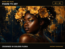 Load image into Gallery viewer, Crowned In Golden Flora — Frame TV artwork preview