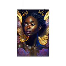 Load image into Gallery viewer, Angel Wall Art Gold Wings Spiritual Art Black Art Print Digital Art Digital Prints Wall Art Poster Portrait Painting