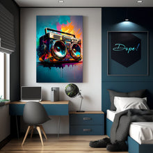 Load image into Gallery viewer, 90s Boombox Wall Art Poster Unique Art Digital Art Digital Prints Colorful Art Modern Art Music Art