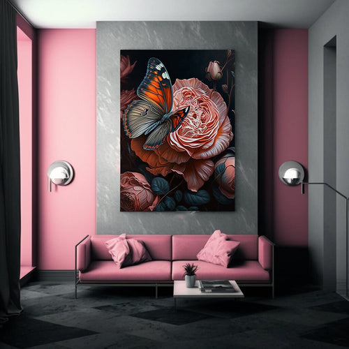 Pink Rose Art Print Digital Prints Wall Art Poster Pink Wall Art Floral Art Digital Art Prints