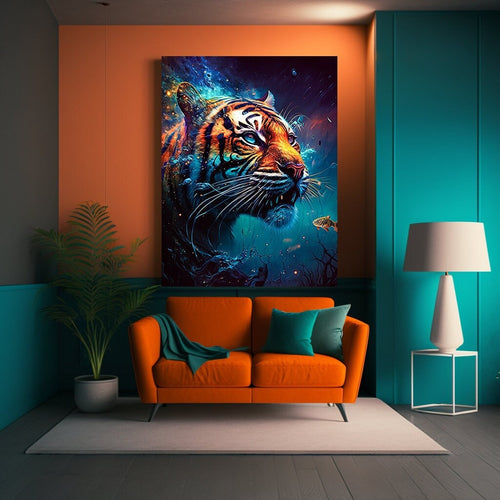 Tiger Wall Art Colorful Art Wall Decor Animal Art Print Digital Art Print Wall Art Poster