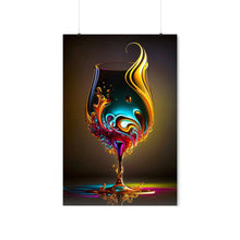 Load image into Gallery viewer, Wine Glass Wall Decor Gift for Her Art Print Abstract Art Digital Art Print Wall Art Poster