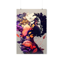Load image into Gallery viewer, Colorful Abstract Art with Flowers Silhouette Black Art Print Digital Prints Abstract Art Floral Art Wall Art Poster