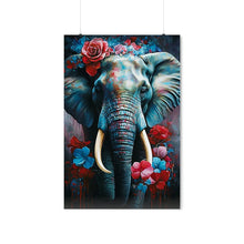 Load image into Gallery viewer, Elephant Art Print Colorful Art Digital Prints Digital Art Floral Art Wall Art Poster Animal Art