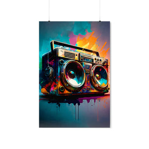 90s Boombox Wall Art Poster Unique Art Digital Art Digital Prints Colorful Art Modern Art Music Art