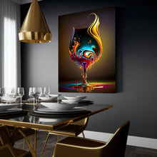 Load image into Gallery viewer, Wine Glass Wall Decor Gift for Her Art Print Abstract Art Digital Art Print Wall Art Poster