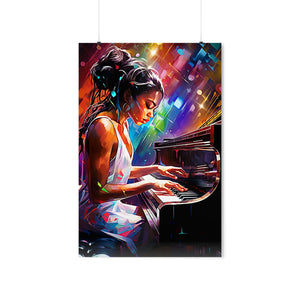Black Pianist Digital Art Music Print Gift Abstract Art for Housewarming Afro Art Gift Digital Wall Art Poster