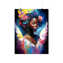 Load image into Gallery viewer, Black Woman Angel Digital Art Print Abstract Black Art for Housewarming Gift Afro Art Gift Digital Wall Art Poster