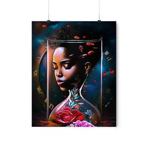 Hourglass Digital Art Print Abstract Black Art for Housewarming Gift Afrocentric Art Gift Digital Wall Art Poster