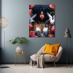 Black Woman Freedom Abstract art Afrocentric Housewarming Gift for Her Digital Wall Art Poster