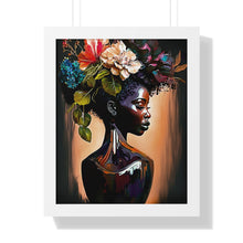 Load image into Gallery viewer, Flower Vase Black Woman Framed Print Abstract Art Digital Art Print Wall Art Framed Vertical Poster