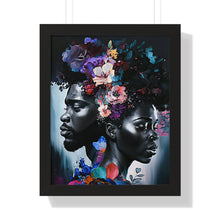 Load image into Gallery viewer, Black Love Framed Print Abstract Art Digital Art Print Wall Art Framed Vertical Poster