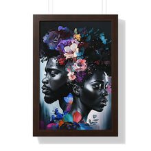 Load image into Gallery viewer, Black Love Framed Print Abstract Art Digital Art Print Wall Art Framed Vertical Poster