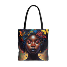 Load image into Gallery viewer, Afro Butterfly Canvas Tote Bag Book Bag Birthday Gift Shoulder Tote Bag Shopping Tote Bag Laptop Bag