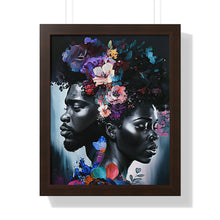 Load image into Gallery viewer, Black Love Framed Print Abstract Art Digital Art Print Wall Art Framed Vertical Poster