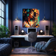 Load image into Gallery viewer, Saxophone Woman Abstract Art Afrocentric Housewarming Gift for Her Digital Wall Print Birthday