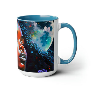 Coffee Mug Two-Tone Beautiful Black Art, 15oz