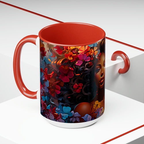 Coffee Mugs Beautiful Black Art Two-Tone Coffee Mugs, 15oz