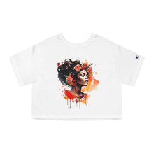 Load image into Gallery viewer, Black Art Cropped T-Shirt Women&#39;s Botanical Crop Top Floral Tee Graphic T-Shirt