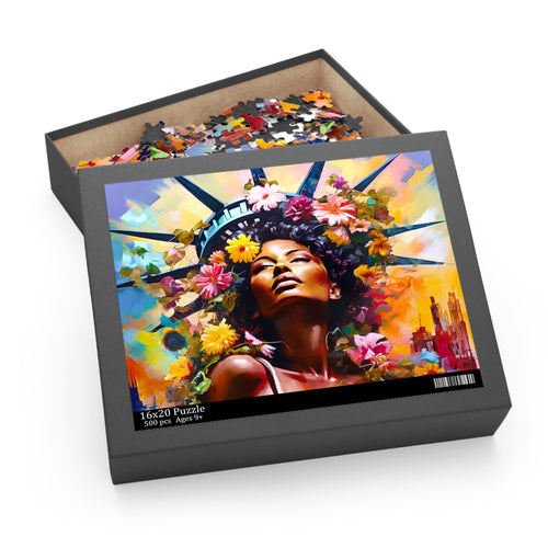 Statue of Liberty Black Art Puzzle (120, 252, 500-Piece)